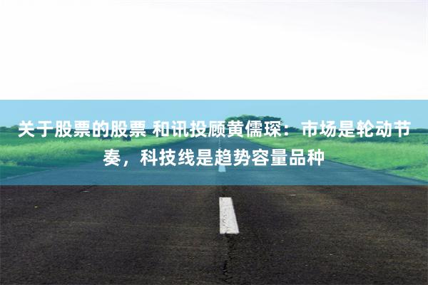 关于股票的股票 和讯投顾黄儒琛：市场是轮动节奏，科技线是趋势容量品种