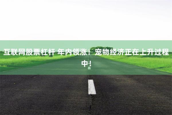 互联网股票杠杆 年内领涨！宠物经济正在上升过程中！