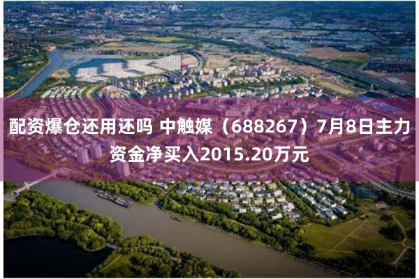 配资爆仓还用还吗 中触媒（688267）7月8日主力资金净买入2015.20万元