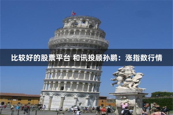 比较好的股票平台 和讯投顾孙鹏：涨指数行情