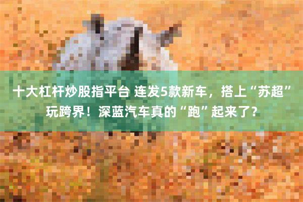 十大杠杆炒股指平台 连发5款新车,搭上“苏超”玩跨界!深蓝汽车真的“跑”起来了?