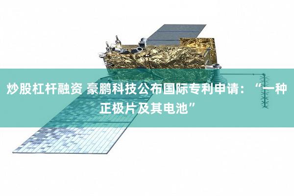 炒股杠杆融资 豪鹏科技公布国际专利申请：“一种正极片及其电池”