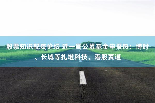 股票知识配资论坛 近一周公募基金申报热：博时、长城等扎堆科技、港股赛道