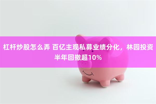 杠杆炒股怎么弄 百亿主观私募业绩分化,林园投资半年回撤超10%