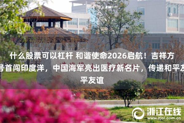 什么股票可以杠杆 和谐使命2026启航！吉祥方舟号首闯印度洋，中国海军亮出医疗新名片，传递和平友谊