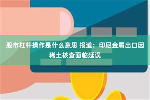 股市杠杆操作是什么意思 报道：印尼金属出口因稀土核查面临延误