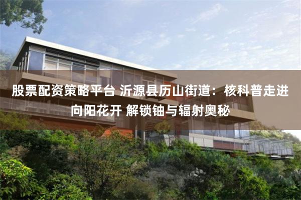 股票配资策略平台 沂源县历山街道:核科普走进向阳花开 解锁铀与辐射奥秘