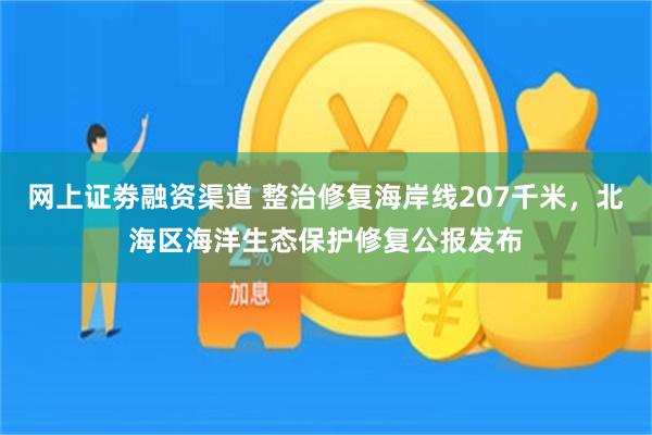 网上证劵融资渠道 整治修复海岸线207千米，北海区海洋生态保护修复公报发布