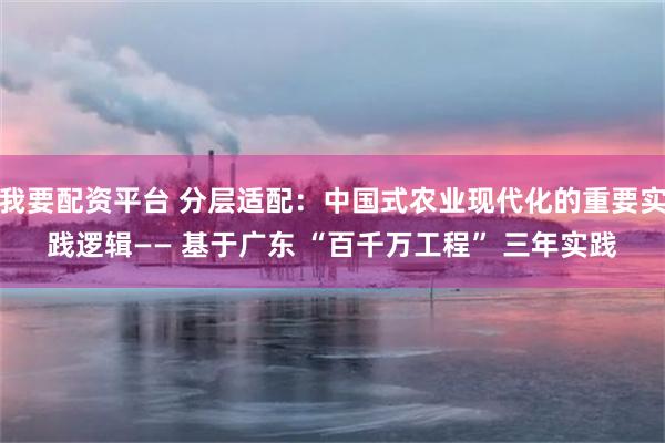 我要配资平台 分层适配：中国式农业现代化的重要实践逻辑—— 基于广东 “百千万工程” 三年实践