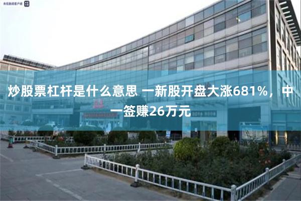 炒股票杠杆是什么意思 一新股开盘大涨681%，中一签赚26万元