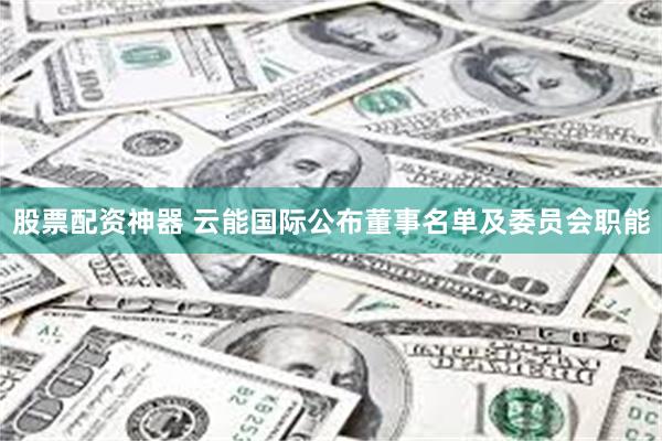 股票配资神器 云能国际公布董事名单及委员会职能